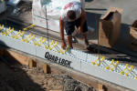 First course (row) installation: Panels in Metal Track, Tie Placement every foot