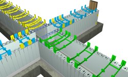 Parede de 4 vias em ICF com o Esquadro Reto Quad-Lock