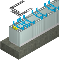 Isolamento do topo da parede utilizando Esquadros de Topo Quad-Lock