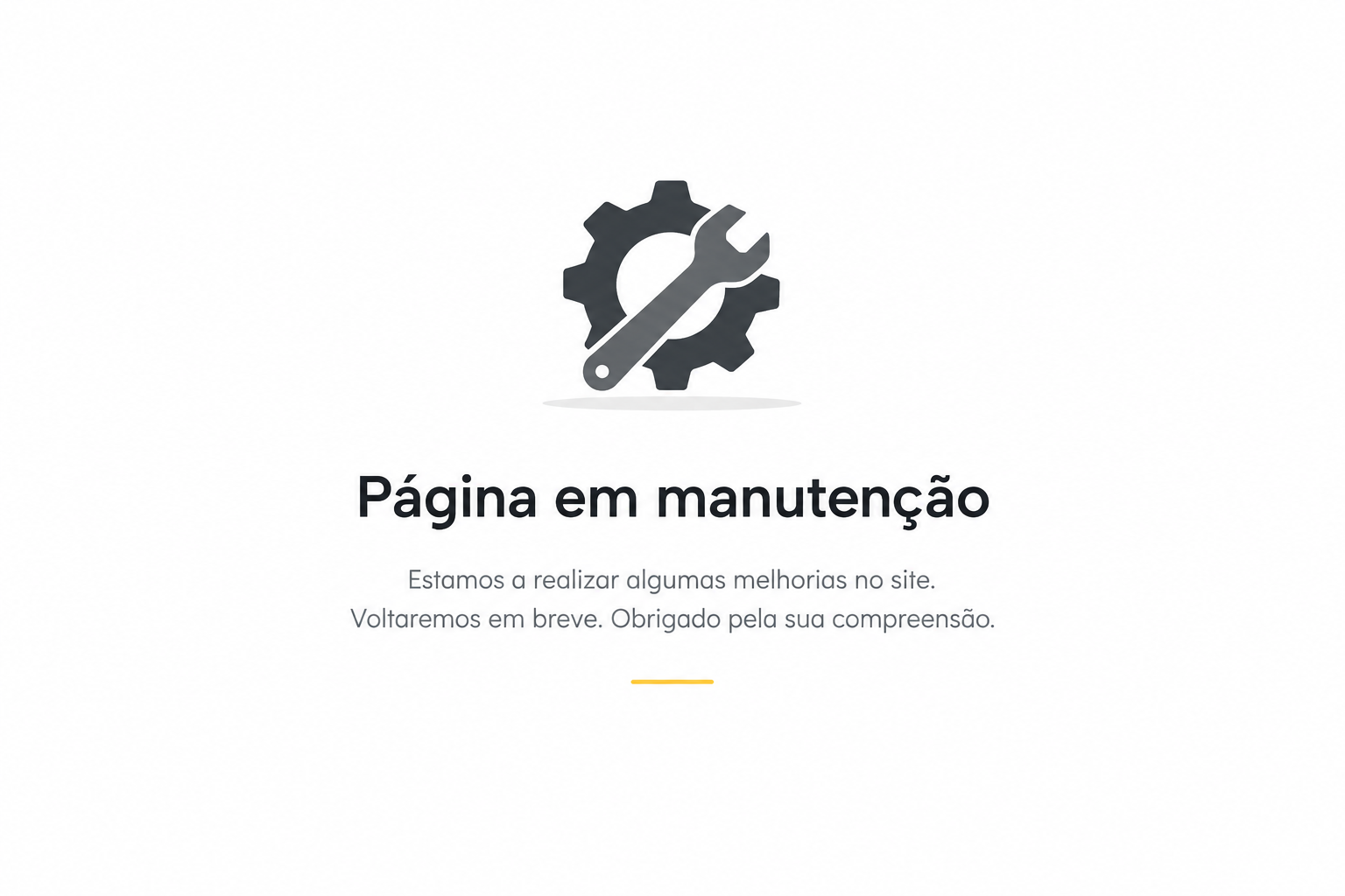 Página em manutenção